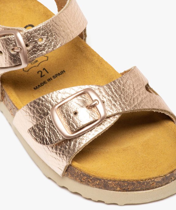 Sandales bébé fille à brides métallisées et semelle liège vue6 - GEMO(BEBE DEBT) - GEMO