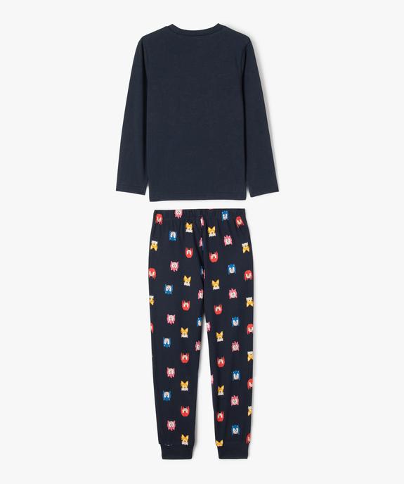 Pyjama 2 pièces en coton imprimé garçon - Sonic vue4 - SONIC - GEMO