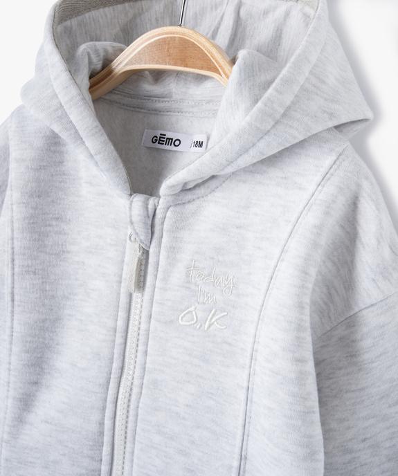 Sweat zippé molletonné à capuche bébé garçon vue2 - GEMO(BEBE DEBT) - GEMO