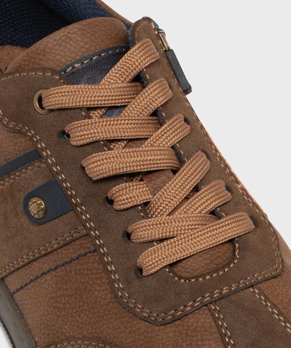 Baskets bi-matières fermeture lacets et zip homme - Relife vue7 - RELIFE - GEMO