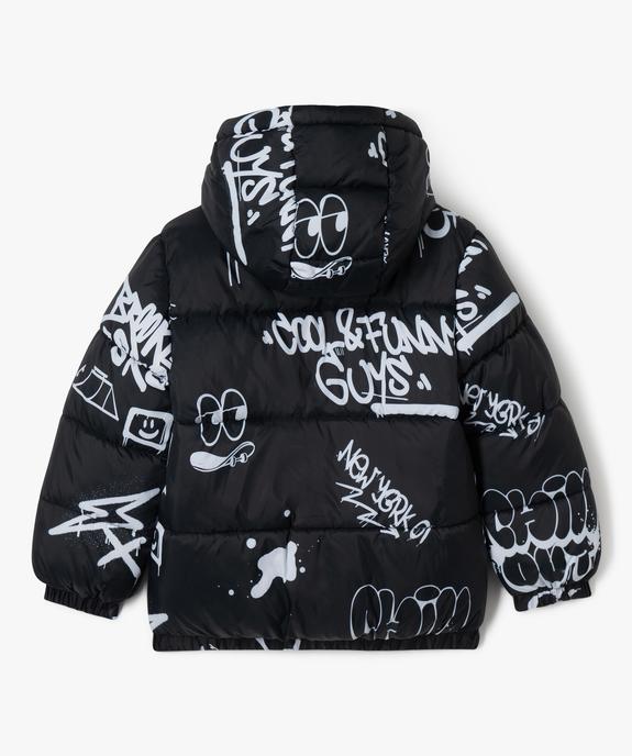 Doudoune à capuche imprimé et doublure polaire vue4 - GEMO 4G GARCON - GEMO