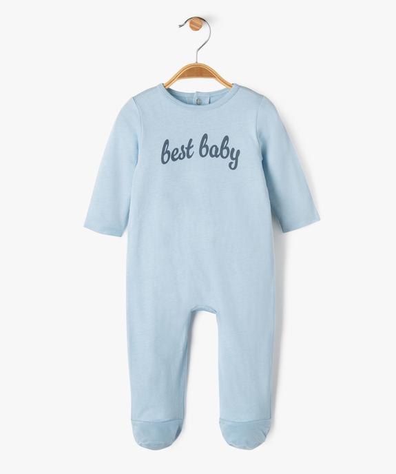 Pyjama dors-bien en coton fermeture pont-dos bébé vue1 - GEMO(BB COUCHE) - GEMO