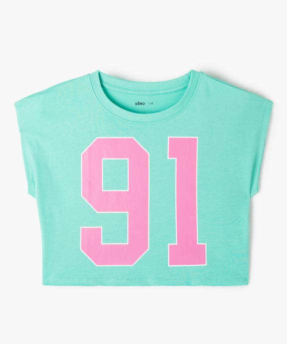 Tee-shirt fille crop top oversize vue2 - GEMO (JUNIOR) - GEMO