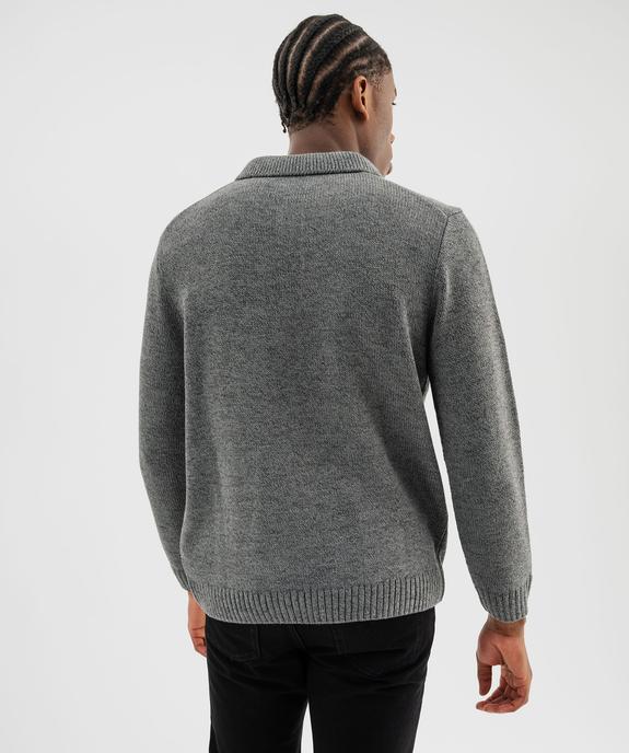 Pull en maille à col polo homme vue3 - GEMO (HOMME) - GEMO