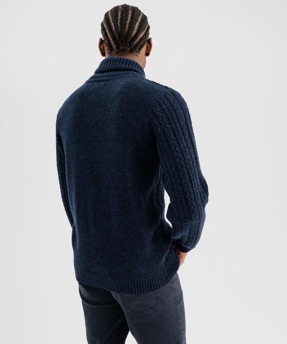 Pull col châle à torsades homme vue3 - GEMO (HOMME) - GEMO