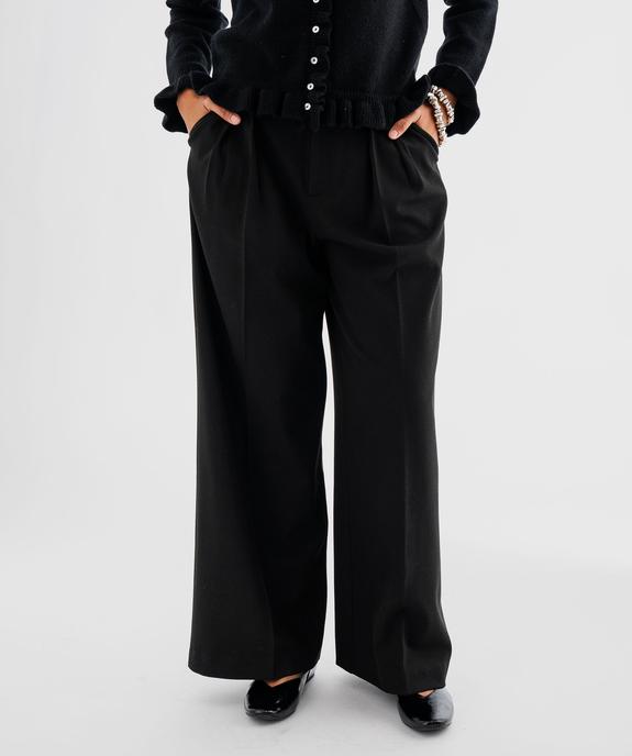 Pantalon de tailleur large en maille souple et extensible femme vue2 - GEMO(FEMME PAP) - GEMO