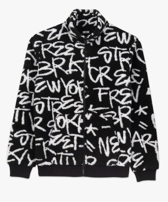 Sweat zippé en sherpa doublé polaire imprimé homme vue4 - GEMO (HOMME) - GEMO