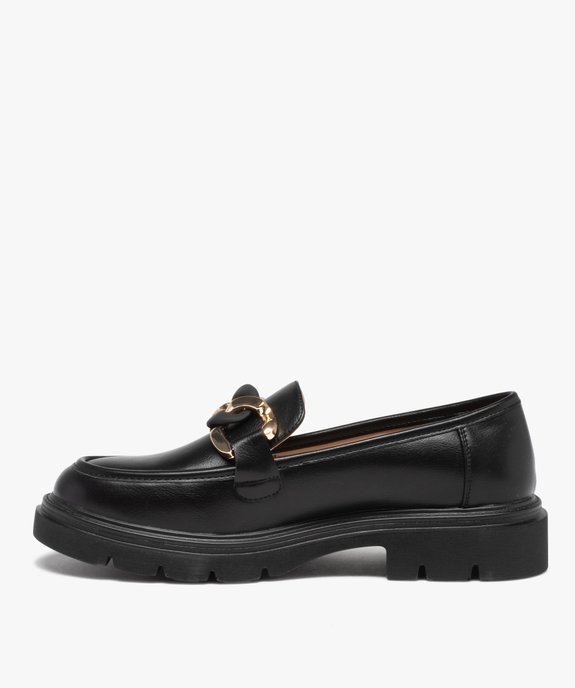 Mocassins femme unis à semelle crantée et bride chaine vue4 - GEMO (CASUAL) - GEMO