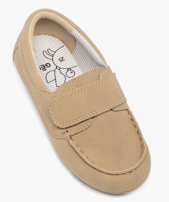 Mocassins garçon unis en suédine et à scratch vue5 - GEMO 4G GARCON - GEMO