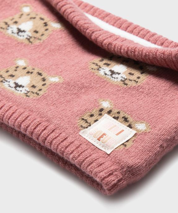 Tour de cou à motifs félins doublé polaire bébé fille vue2 - GEMO(BEBE DEBT) - GEMO