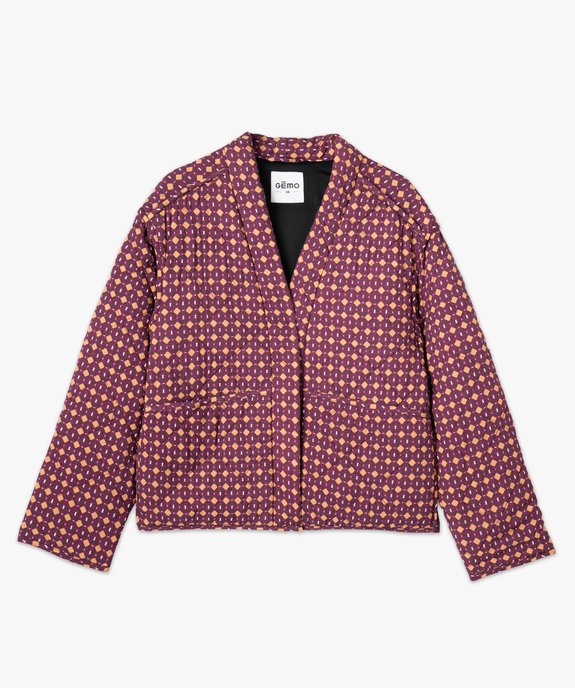 Veste matelassée en viscose imprimée femme vue4 - GEMO 4G FEMME - GEMO