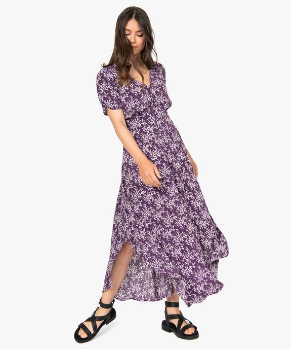 Robe femme longue à manches courtes vue1 - GEMO(FEMME PAP) - GEMO