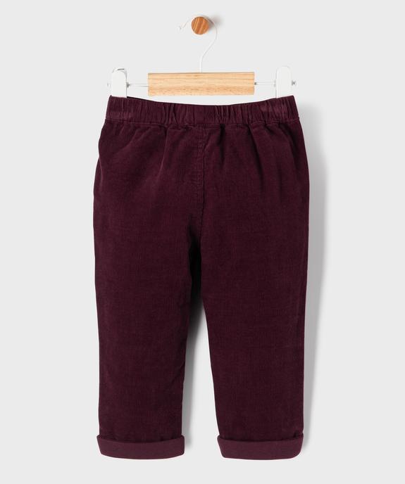 Pantalon en velours doublé jersey à taille élastiquée bébé fille vue4 - GEMO(BEBE DEBT) - GEMO