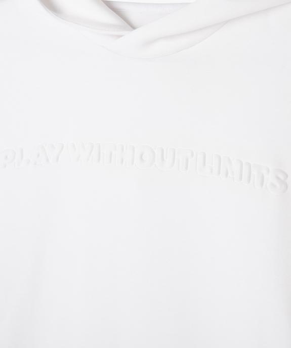 Sweat à capuche avec inscription en relief garçon vue2 - GEMO (JUNIOR) - GEMO