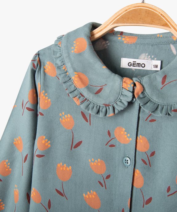 Blouse à manches longues avec col Claudine bébé fille vue2 - GEMO(BEBE DEBT) - GEMO