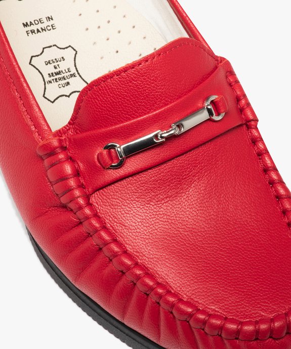 Mocassin femme confort à talon compensé dessus cuir uni vue6 - GEMO (CONFORT) - GEMO