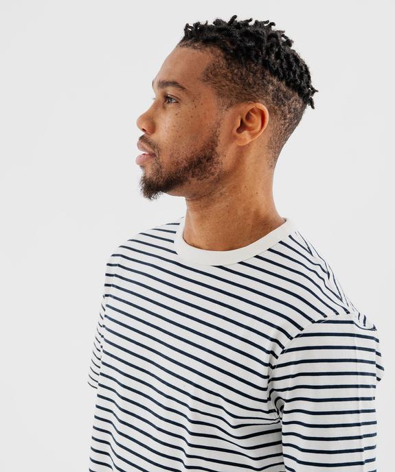 Tee-shirt à manches courtes rayé homme vue2 - GEMO (HOMME) - GEMO