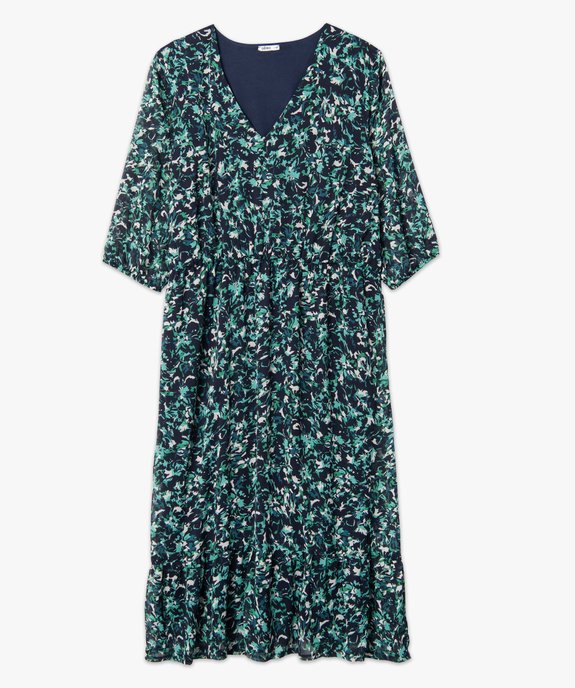 Robe femme grande taille longue imprimée à manches 3/4 vue4 - GEMO (G TAILLE) - GEMO