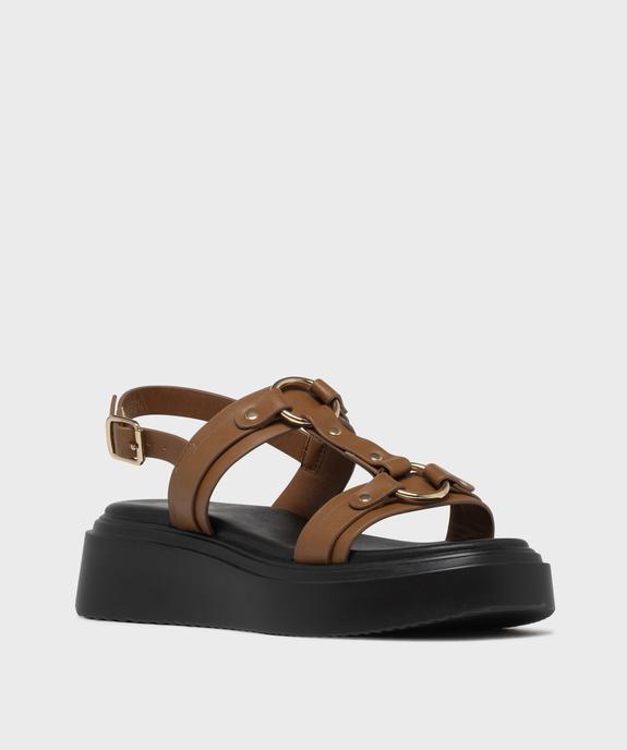 Sandales à brides sur semelle plateforme femme - 5 Miles vue3 - 5 MILES - GEMO