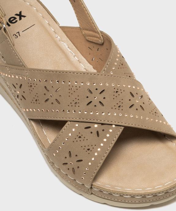 Sandales confort à talon compensé femme - G'Flex vue6 - G'FLEX - GEMO