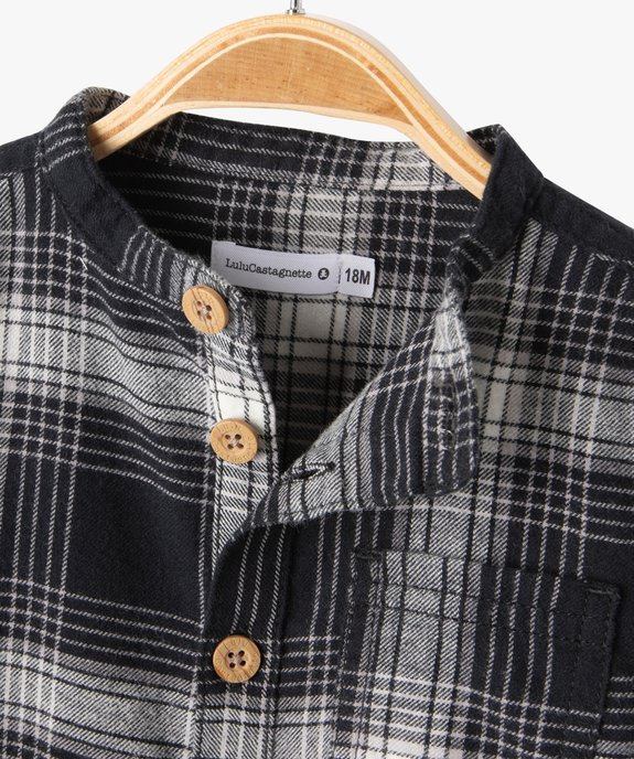Chemise à carreaux et col mao en flanelle bébé garçon - LuluCastagnette vue2 - LULUCASTAGNETTE - GEMO