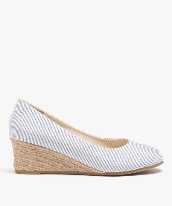Escarpins femme en toile et talon compensé en corde vue1 - GEMO(URBAIN) - GEMO