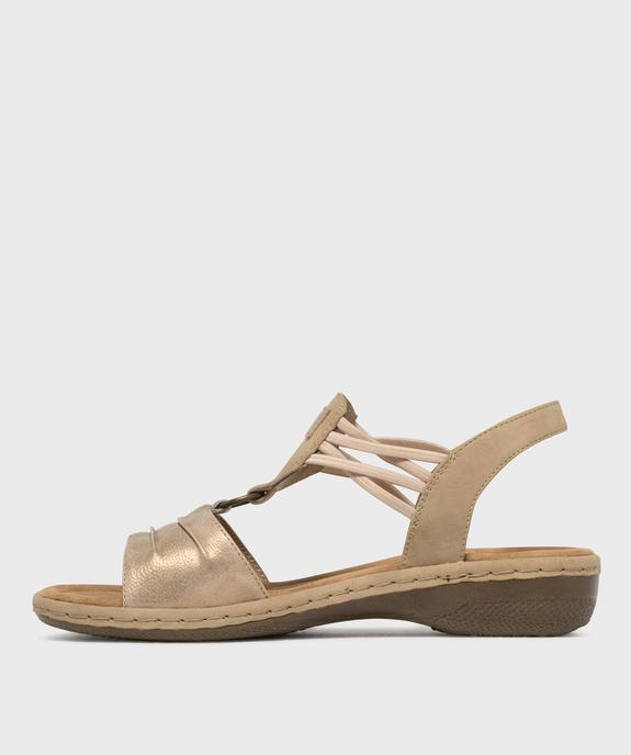 Sandales confort dessus métallisé femme - Softrelax vue5 - SOFTRELAX - GEMO