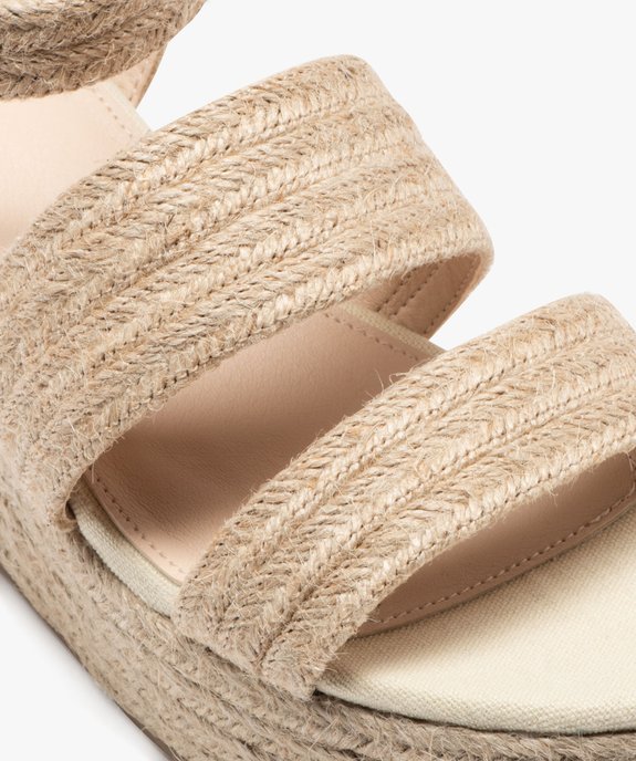 Sandales femme à talon compensé et brides unies en jute vue6 - GEMO(URBAIN) - GEMO