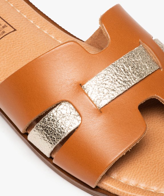 Mules femme avec dessus en cuir et bride scintillante - Tanéo vue6 - TANEO - GEMO