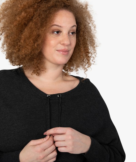 Pull femme grande taille avec col rond ajustable par cordon vue2 - GEMO (G TAILLE) - GEMO