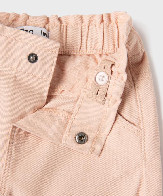 Short en coton à taille ajustable bébé fille vue2 - GEMO(BEBE DEBT) - GEMO