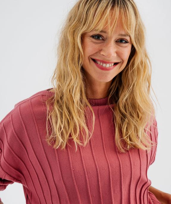 Pull fin loose à rayures texturées femme vue2 - GEMO(FEMME PAP) - GEMO