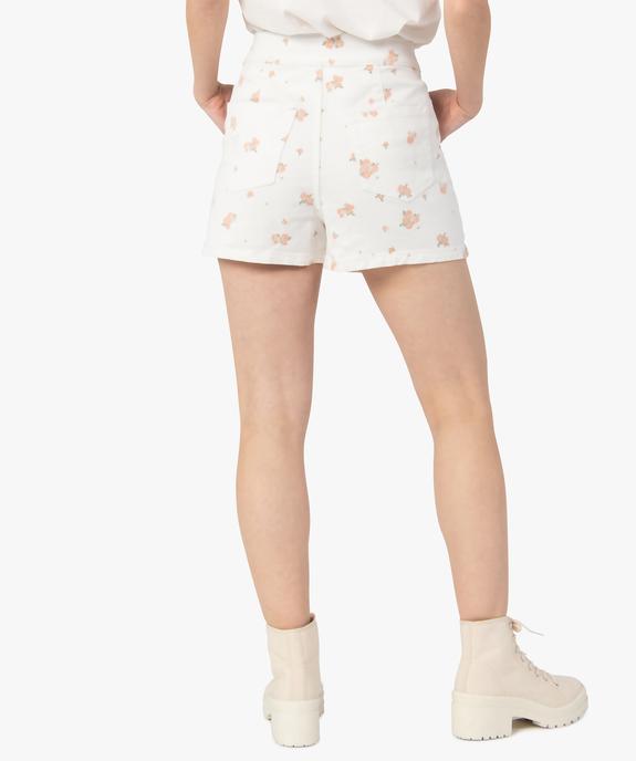 Short femme taille haute à motifs fleuris vue3 - GEMO(FEMME PAP) - GEMO
