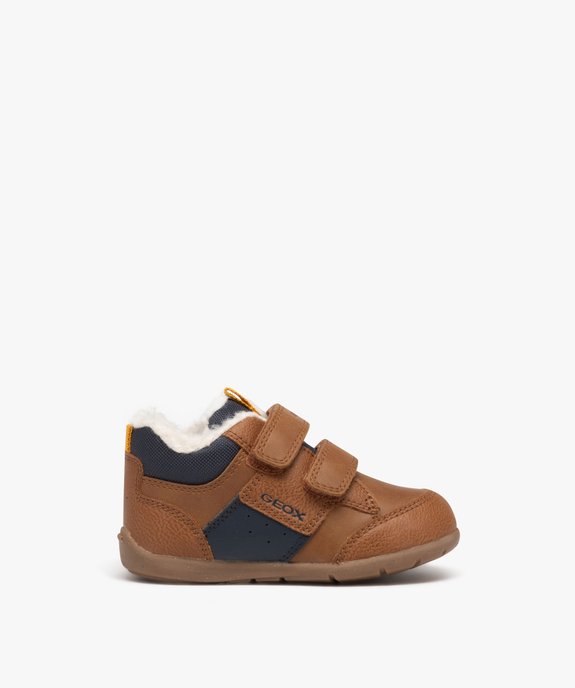 Chaussures premiers bébé garçon fourrées sherpa à double scratch - Geox vue1 - GEOX - GEMO