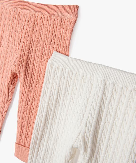 Pantalon en maille torsadée bébé (lot de 2) vue2 - GEMO(BB COUCHE) - GEMO