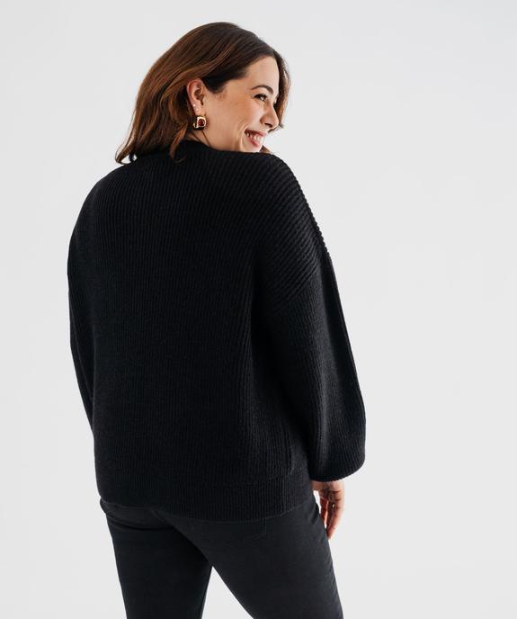 Gilet à col rond en grosse maille femme grande taille vue3 - GEMO (G TAILLE) - GEMO