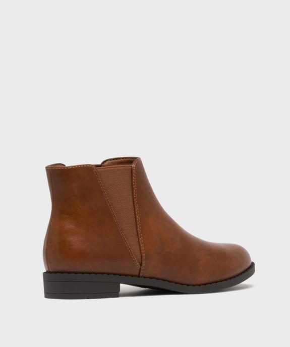 Bottines femme unies à talon plat style Chelsea   vue12 - VALENTINA BALDA - GEMO