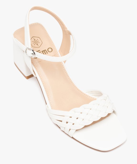 Sandales femme à talon et brides tressées unies vue5 - GEMO(URBAIN) - GEMO