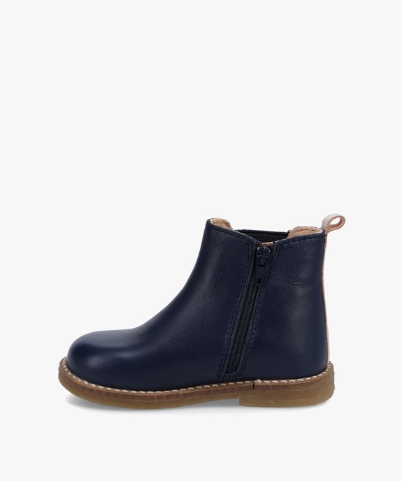Boots bébé fille style Chelsea en cuir uni – NA! vue3 - NA! - GEMO