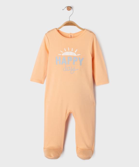 Pyjama dors-bien bébé en coton avec motif poitrine vue1 - GEMO 4G BEBE - GEMO