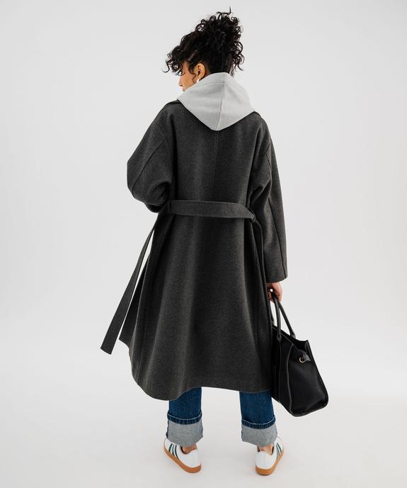 Manteau long croisé avec ceinture à nouer femme vue3 - GEMO 4G FEMME - GEMO