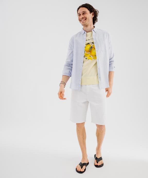 Tee-shirt manches courtes en jersey de coton imprimé homme vue4 - GEMO 4G HOMME - GEMO