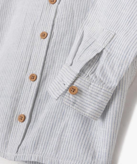 Ensemble 2 pièces en lin chemise + short bébé garçon vue2 - GEMO 4G BEBE - GEMO