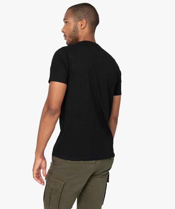 Tee-shirt homme chiné à manches courtes et col tunisien  vue3 - GEMO 4G HOMME - GEMO