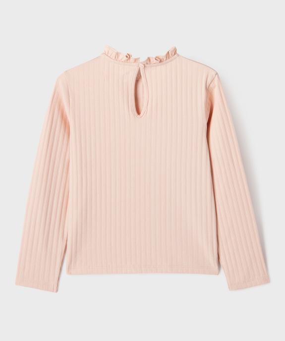 Tee-shirt manches longues avec col rond froncé fille vue5 - GEMO 4G FILLE - GEMO