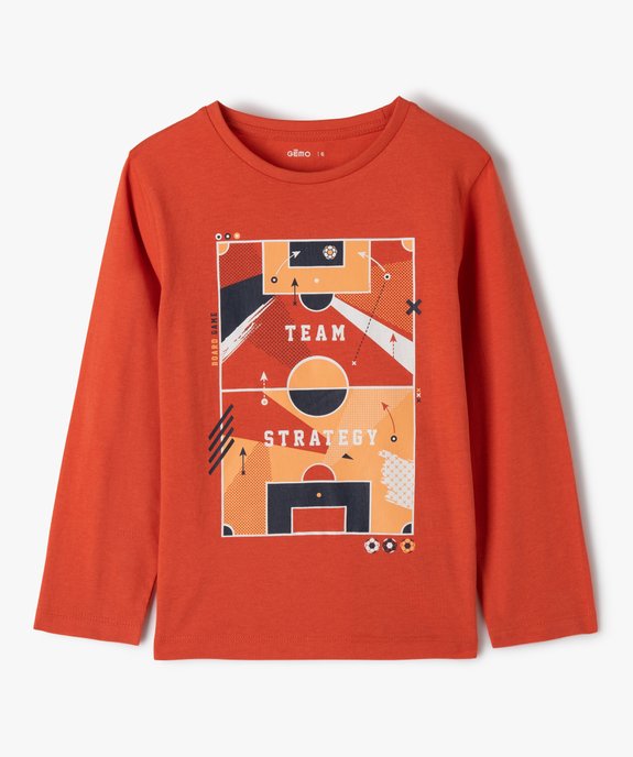 Tee-shirt garçon à manches longues avec motif vue1 - GEMO 4G GARCON - GEMO