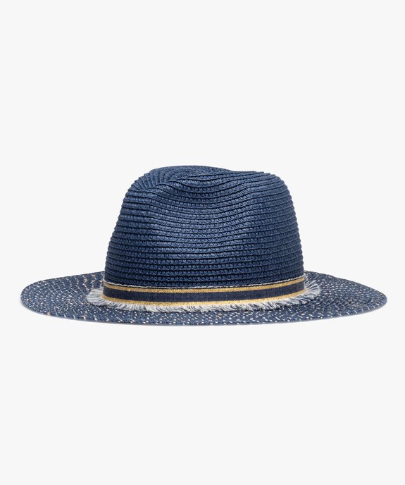 Chapeau en paille de papier avec touches pailletées femme vue1 - GEMO (ACCESS) - GEMO