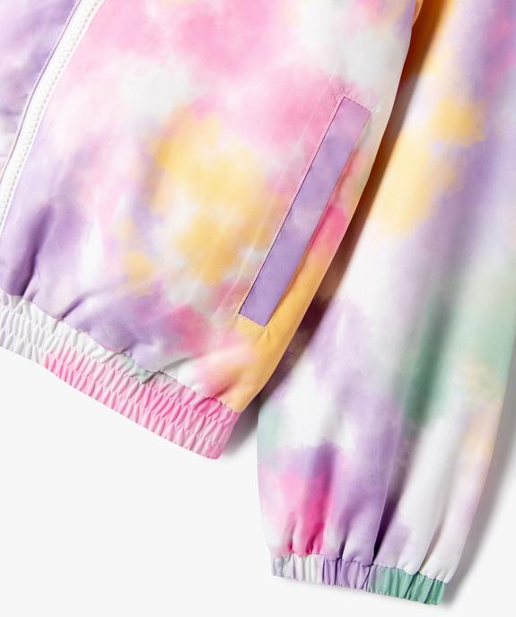 Blouson coupe-vent et déperlant à capuche tie-and-dye fluo fille vue3 - GEMO (ENFANT) - GEMO
