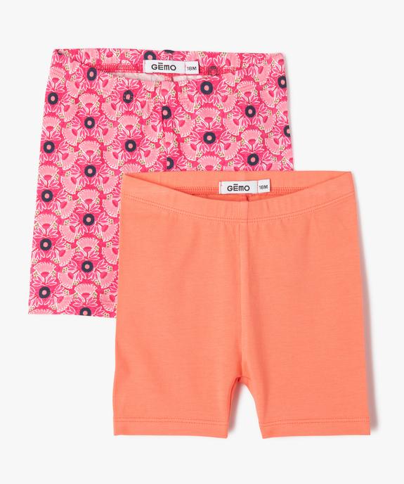 Leggings short court en coton stretch bébé fille (lot de 2) vue1 - GEMO 4G BEBE - GEMO