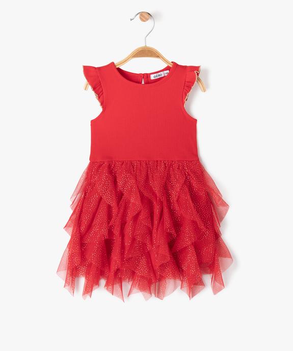 Robe de cérémonie avec jupe en tulle pailleté bébé fille vue1 - GEMO(BEBE DEBT) - GEMO